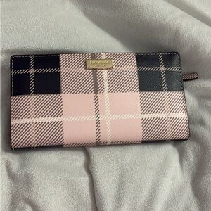 Kate Spade Black and Pink Checkered Wallet